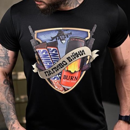 Футболка Madoka (M-3XL) 1095 black (лето) Madoka 1095 black