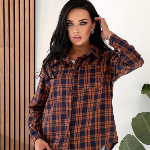 Рубашка BAT (42-48) 899 brown-navy (деми) BAT 899 brown-navy