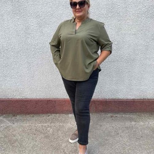 Блузка BAT (50-58) 115-9 khaki (деми) BAT 115-9 khaki