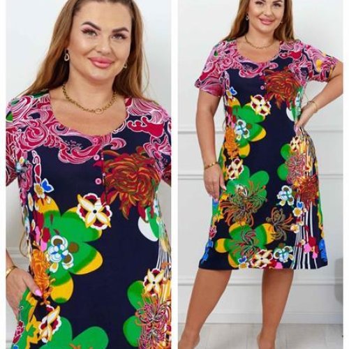 Платье Vehuiah (L-3XL) DG30 navy (лето) Vehuiah DG30 navy