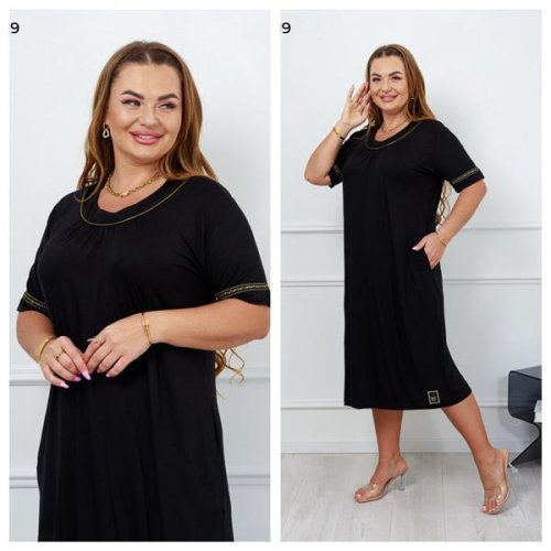 Платье Vehuiah (XL-4XL) 20619 black (лето) Vehuiah 20619 black