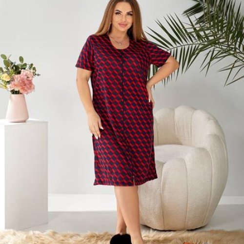 Халат BAT (50-60) 1030-14 navy-red (лето) BAT 1030-14 navy-red