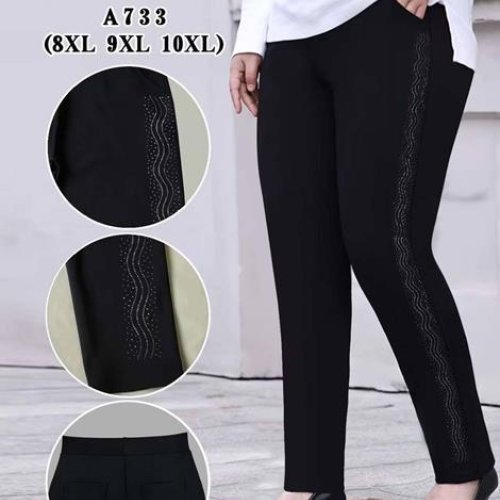 Штаны АйМей (8XL-10XL) A733 black (деми) АйМей A733 black