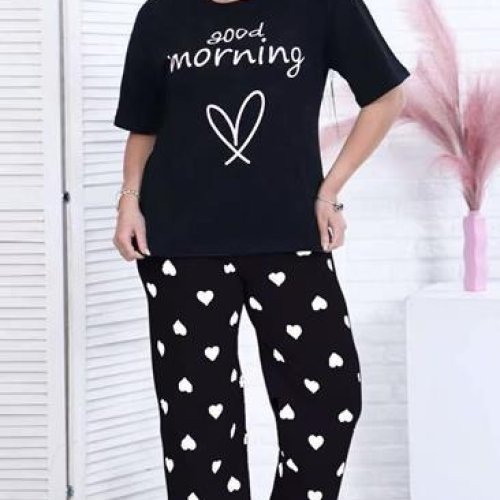 Пижама Brilliant (XL-5XL) 500006 black (лето) Brilliant 500006 black