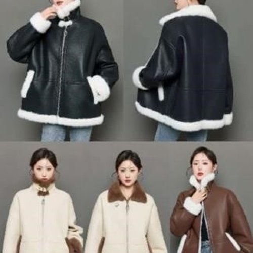 Дубленка Gertie (L-2XL) L763 beige (зима) Gertie L763 beige