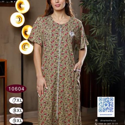 Халат DiColor (7XL-9XL) 10604 green (лето) DiColor 10604 green