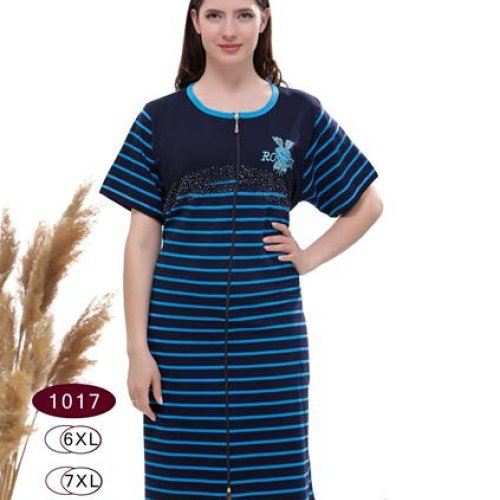 Халат DiColor (6XL-9XL) 1017 navy-l.blue (лето) DiColor 1017 navy-l.blue