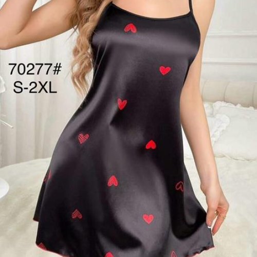 Ночнушка Modnulya (S-2XL) 70277 black (лето) Modnulya 70277 black