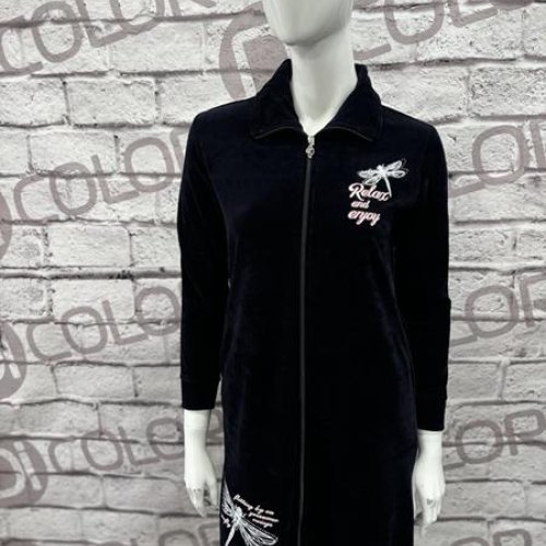 Халат DiColor (M-2XL) DC50 black (деми) DiColor DC50 black