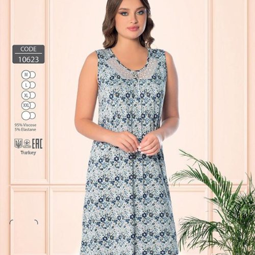 Ночнушка Cotpark (M-2XL) 10623 grey (лето) Cotpark 10623 grey