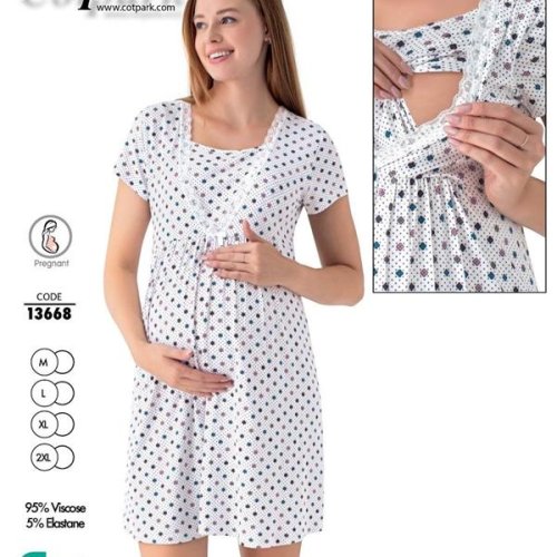 Ночнушка Cotpark (M-2XL) 13668 white (лето) Cotpark 13668 white