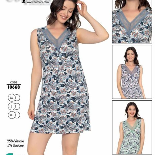 Ночнушка Cotpark (M-XL) 10668 grey (лето) Cotpark 10668 grey