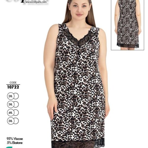 Ночнушка Cotpark (2XL-5XL) 10722 black (лето) Cotpark 10722 black