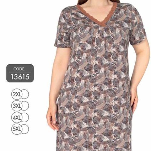 Ночнушка Cotpark (2XL-5XL) 13615 brown (лето) Cotpark 13615 brown