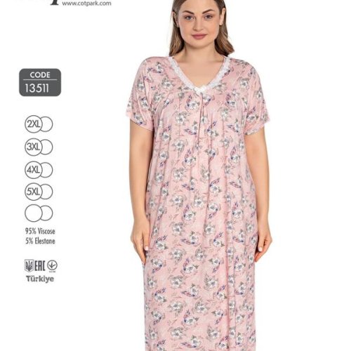 Ночнушка Cotpark (2XL-5XL) 13511 peach (лето) Cotpark 13511 peach