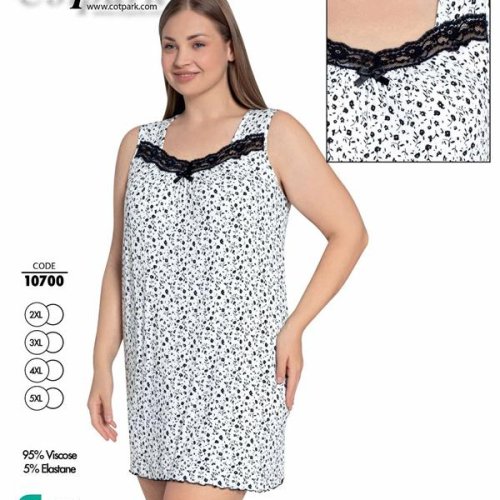 Ночнушка Cotpark (2XL-5XL) 10700 white (лето) Cotpark 10700 white