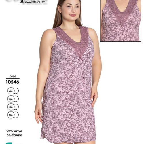 Ночнушка Cotpark (2XL-5XL) 10546 pink (лето) Cotpark 10546 pink
