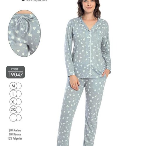 Пижама Cotpark (M-2XL) 19047 grey (деми) Cotpark 19047 grey