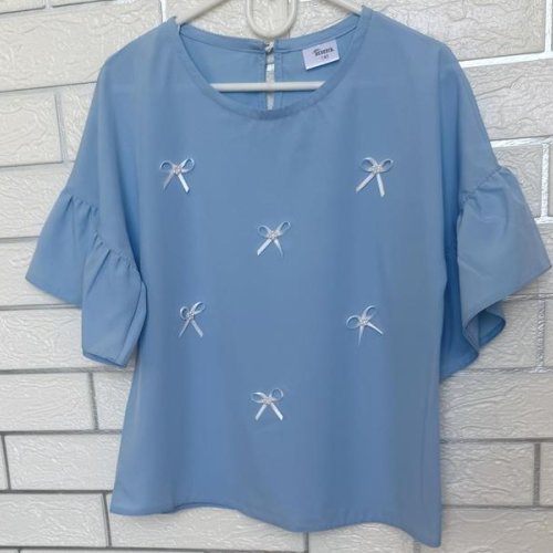 Блузка Moda school (122-146) 8560 l.blue (лето) Moda school 8560 l.blue