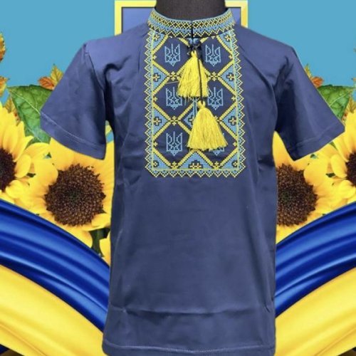 Вышиванка Miki Maki (122-164) MM252 blue (лето) Miki Maki MM252 blue