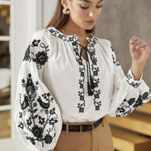 Вышиванка Miki Maki (XL-3XL) MM284 white (деми) Miki Maki MM284 white