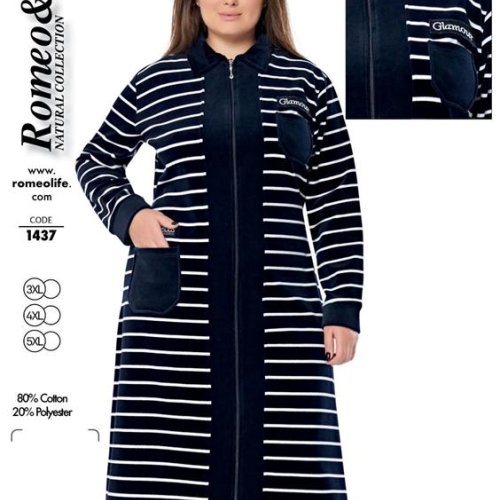 Халат Cotpark (3XL-5XL) 1437 navy (деми) Cotpark 1437 navy