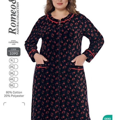 Халат Cotpark (XL-5XL) 3390 black (деми) Cotpark 3390 black