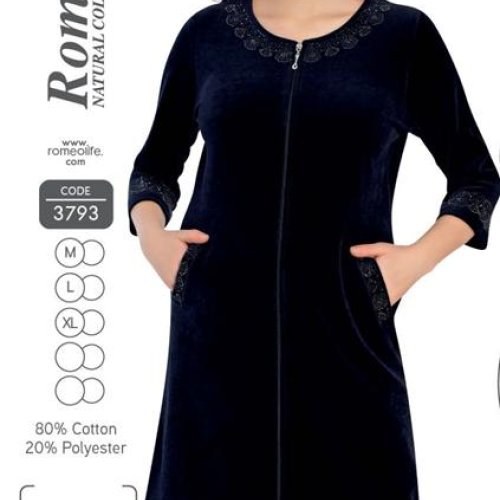 Халат Cotpark (M-XL) 3793 navy (деми) Cotpark 3793 navy