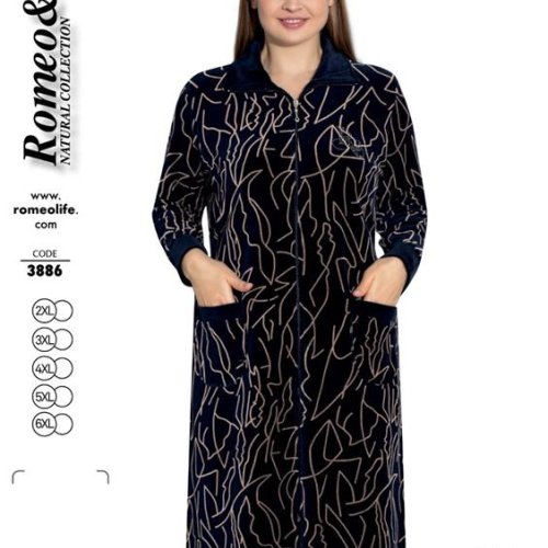 Халат Cotpark (2XL-6XL) 3886 black (деми) Cotpark 3886 black