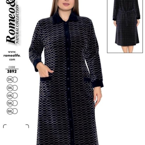 Халат Cotpark (2XL-6XL) 3892 black (деми) Cotpark 3892 black