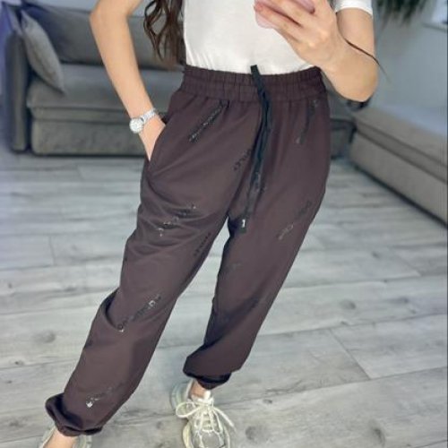 Штаны спорт S.Style (42-48) 321 brown (деми) S.Style 321 brown