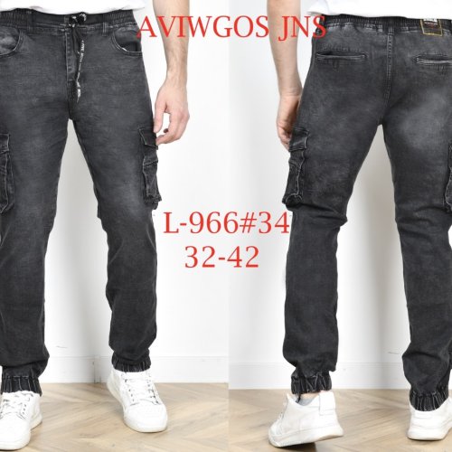 Джинсы God Baron (32-42) L-966 black (деми) God Baron L-966 black