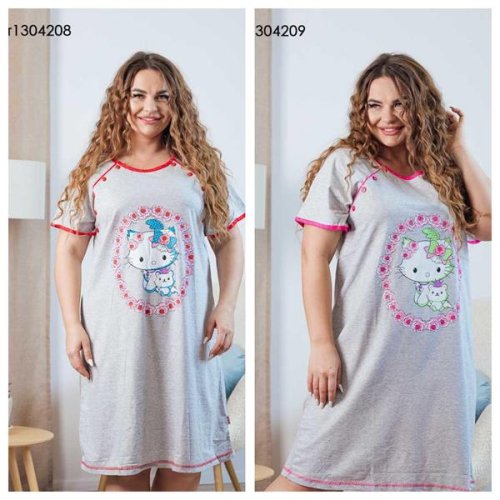 Ночнушка Vehuiah (M-XL) 1304209 grey (лето) Vehuiah 1304209 grey