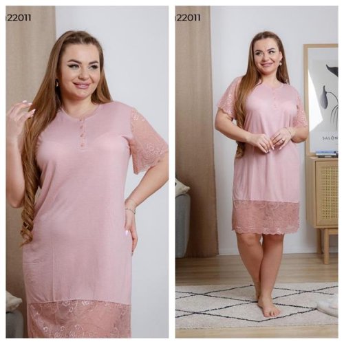 Ночнушка Vehuiah (2XL-3XL) 22011-1 beige (лето) Vehuiah 22011-1 beige