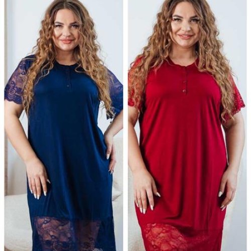 Ночнушка Vehuiah (2XL-3XL) 220121-1 red (лето) Vehuiah 220121-1 red
