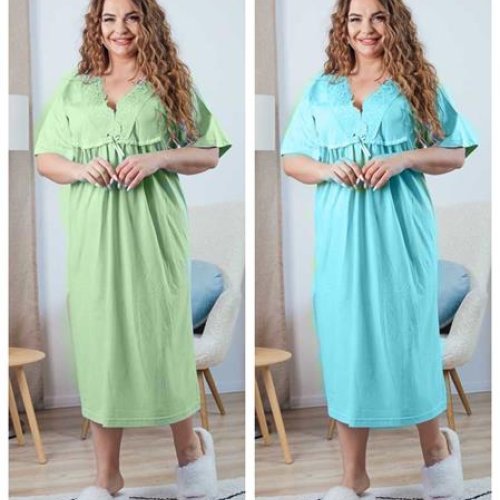 Ночнушка Vehuiah (L-2XL) 726325 l.blue (лето) Vehuiah 726325 l.blue