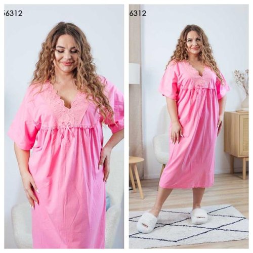Ночнушка Vehuiah (L-2XL) 756312 pink (лето) Vehuiah 756312 pink