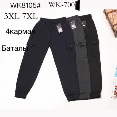 Штаны спорт Giang (3XL-7XL) 8105 grey (деми) Giang 8105 grey