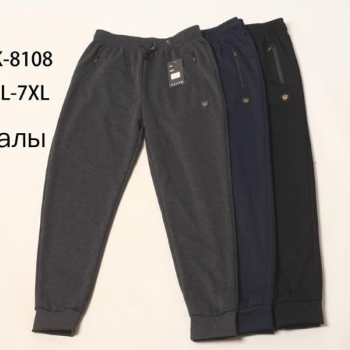 Штаны спорт Giang (3XL-7XL) 8108 black (деми) Giang 8108 black