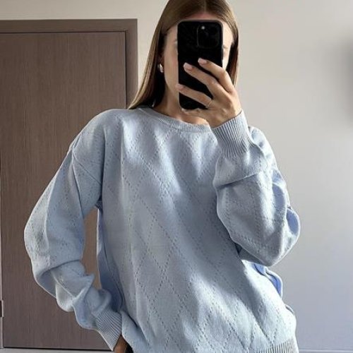 Свитер FSN (46-50) 5005 l.blue (деми) FSN 5005 l.blue