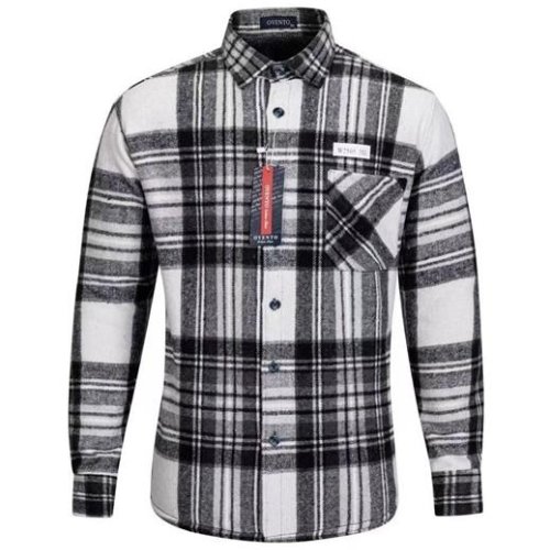 Рубашка Verton (XL-5XL) W2505 white-black (зима) Verton W2505 white-black