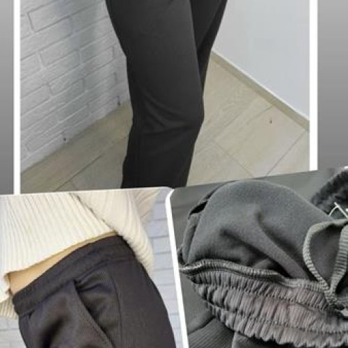 Штаны спорт Sport style (S-XL) 7279 black (зима) Sport style 7279 black