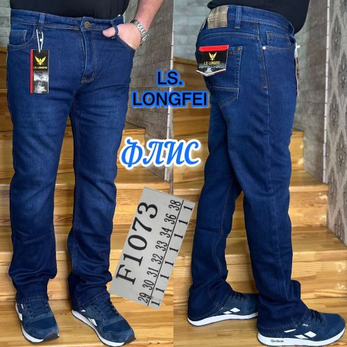 Джинсы God Baron (29-38) F1073 blue (зима) God Baron F1073 blue