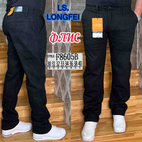 Джинсы God Baron (30-40) F8605B black (зима) God Baron F8605B black