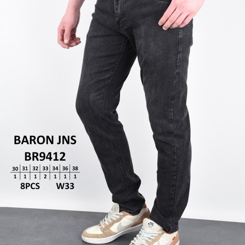 Джинсы God Baron (30-38) BR9412 black (деми) God Baron BR9412 black