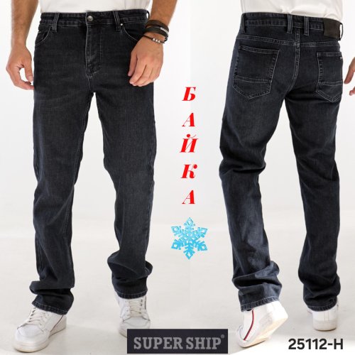 Джинсы God Baron (30-40) 25112-H black (зима) God Baron 25112-H black