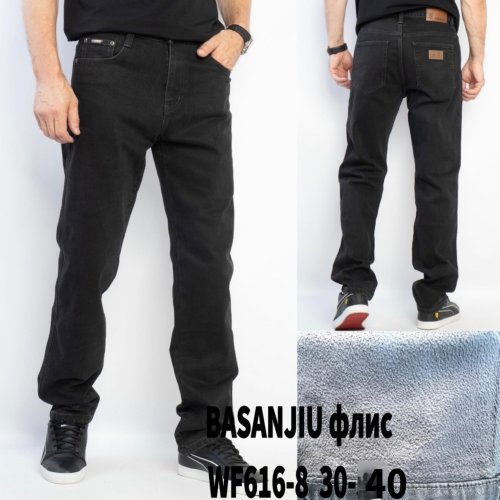 Джинсы God Baron (30-40) WF616-8 black (зима) God Baron WF616-8 black