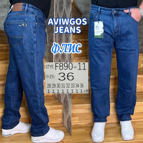 Джинсы God Baron (28-36) F890-11 blue (зима) God Baron F890-11 blue