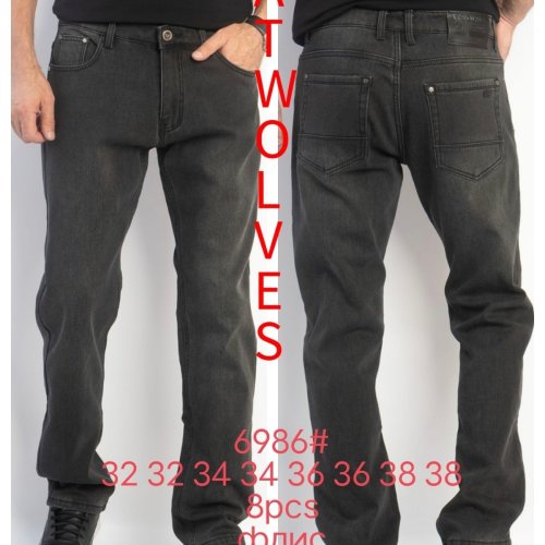 Джинсы God Baron (32-38) 6986 black (зима) God Baron 6986 black