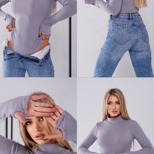 Боди BRAVEL (S-2XL) 8751 grey (зима) BRAVEL 8751 grey